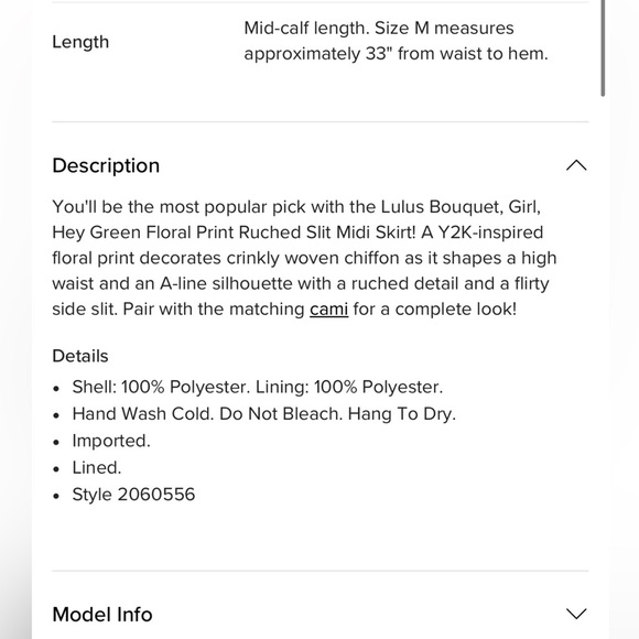 Lulus Bouquet, Girl, Hey Green Floral Print Ruched Slit Midi Skirt size Medium - Picture 8 of 9